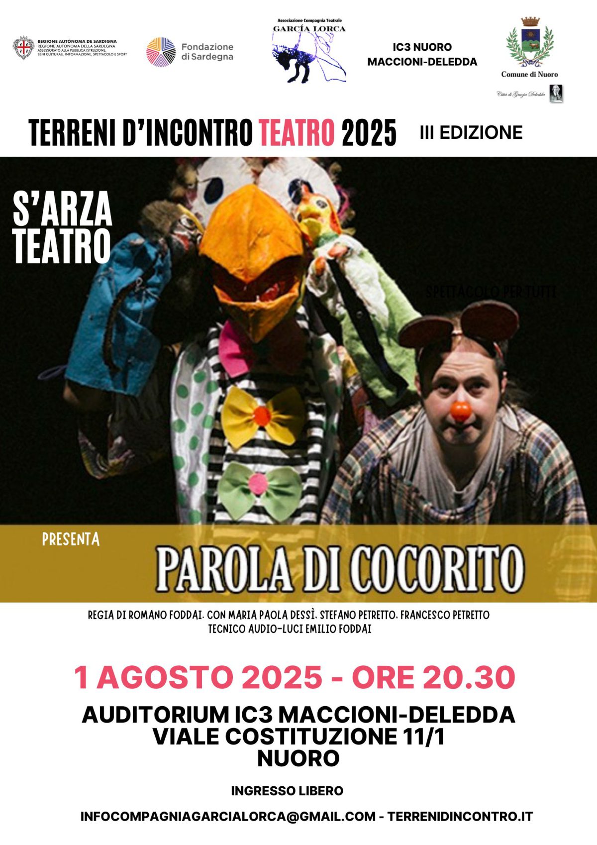 01/08/2025: Parola di Cocorito di S’Arza Teatro