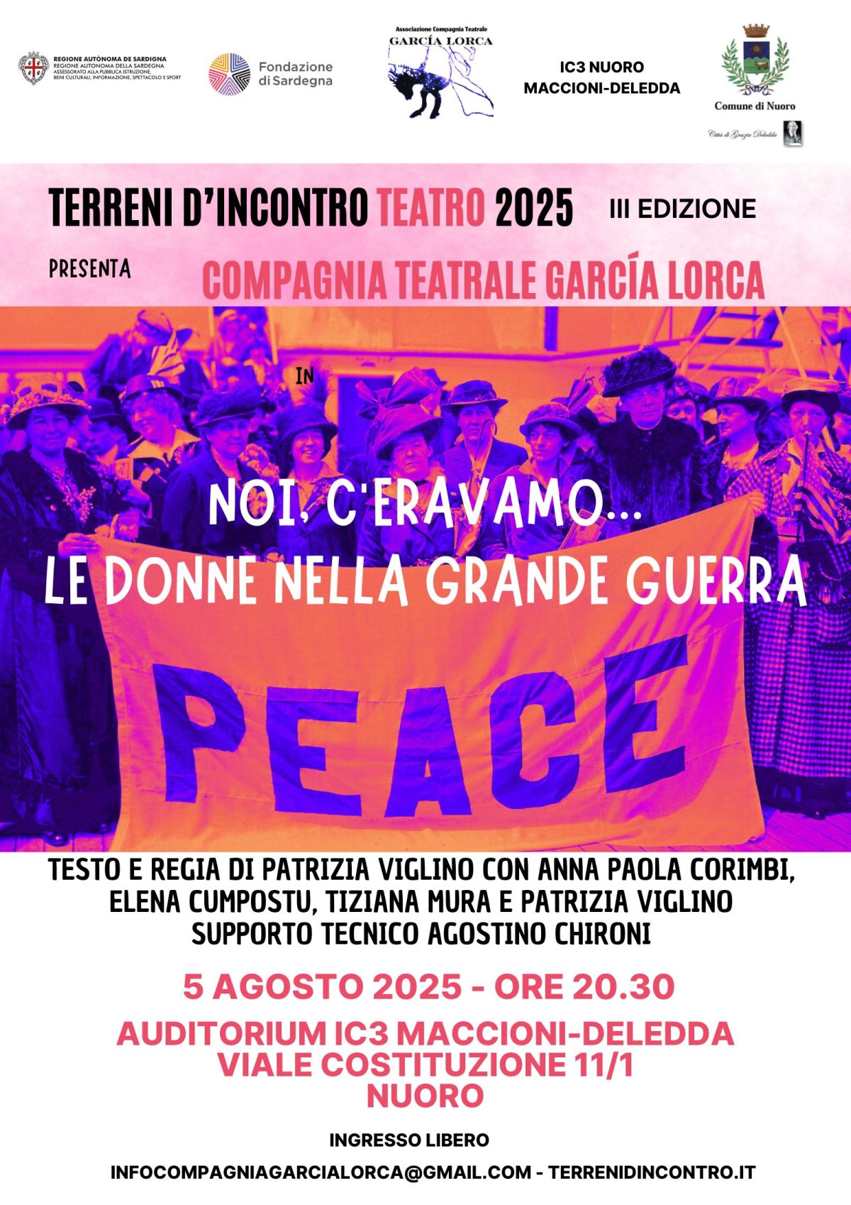 5/08/2025 “Noi, c’eravamo. Le donne nella Grande Guerra” della Compagnia Teatrale García Lorca